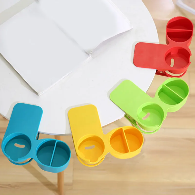 

Office Storage Shelf Cup Holder Clip Table Desk Bottle Shelf Organizer Drink Holders Table Clips Drinking Glasses Holder