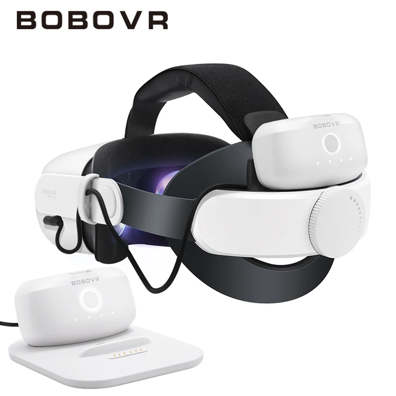 

BOBOVR M1 PLUS Battery Head Strap Twin Charger Station Combo Compatible with Meta Quest2 Recirculating Power Supply System