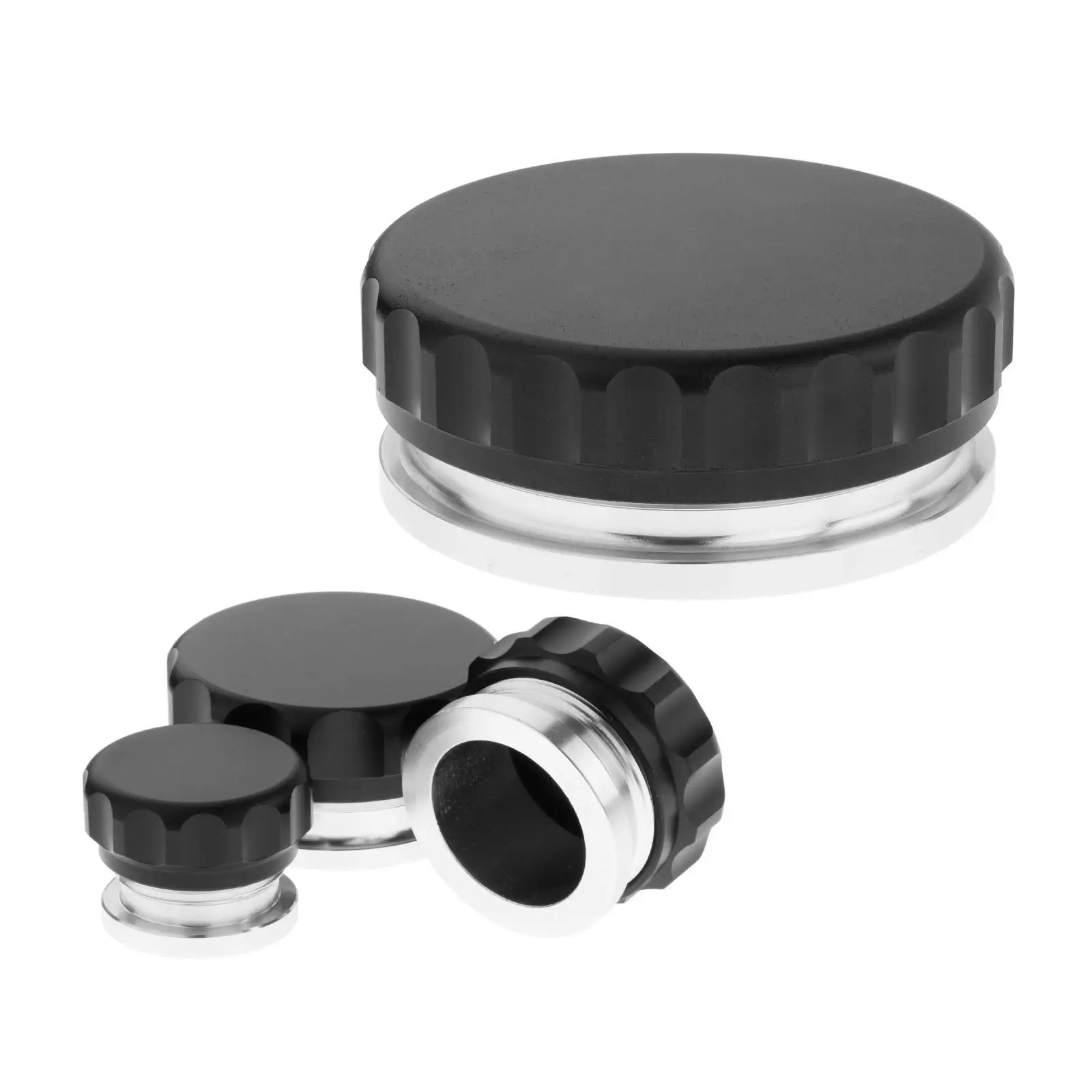 Aluminum Alloy Fuel Tank Caps Weld on Filler Neck and Cap Oil Water Coolant Reservoir