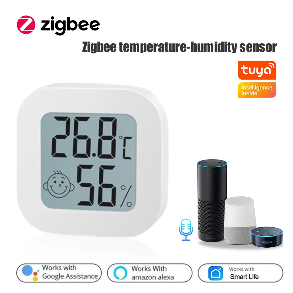

Tuya Smart Home ZigBee Temperature & Humidity Sensor Temperature Sensors Automation Remote Controlwith Alexa Google Home