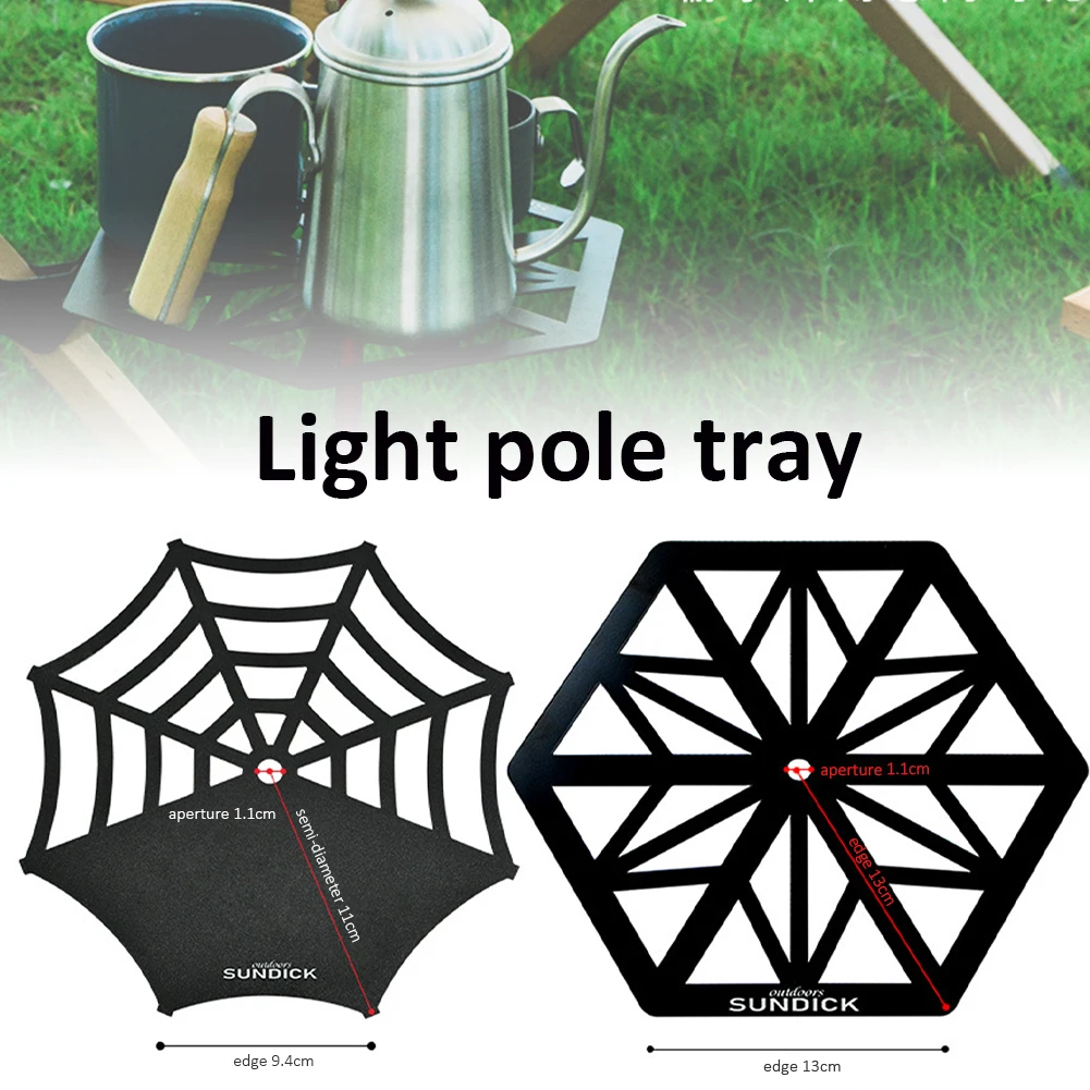 

Portable Outdoor Camping Light Pole Tray Stainless Steel Lamp Pole Tray Table Board Coffee Tray Camping Picnic Accessories