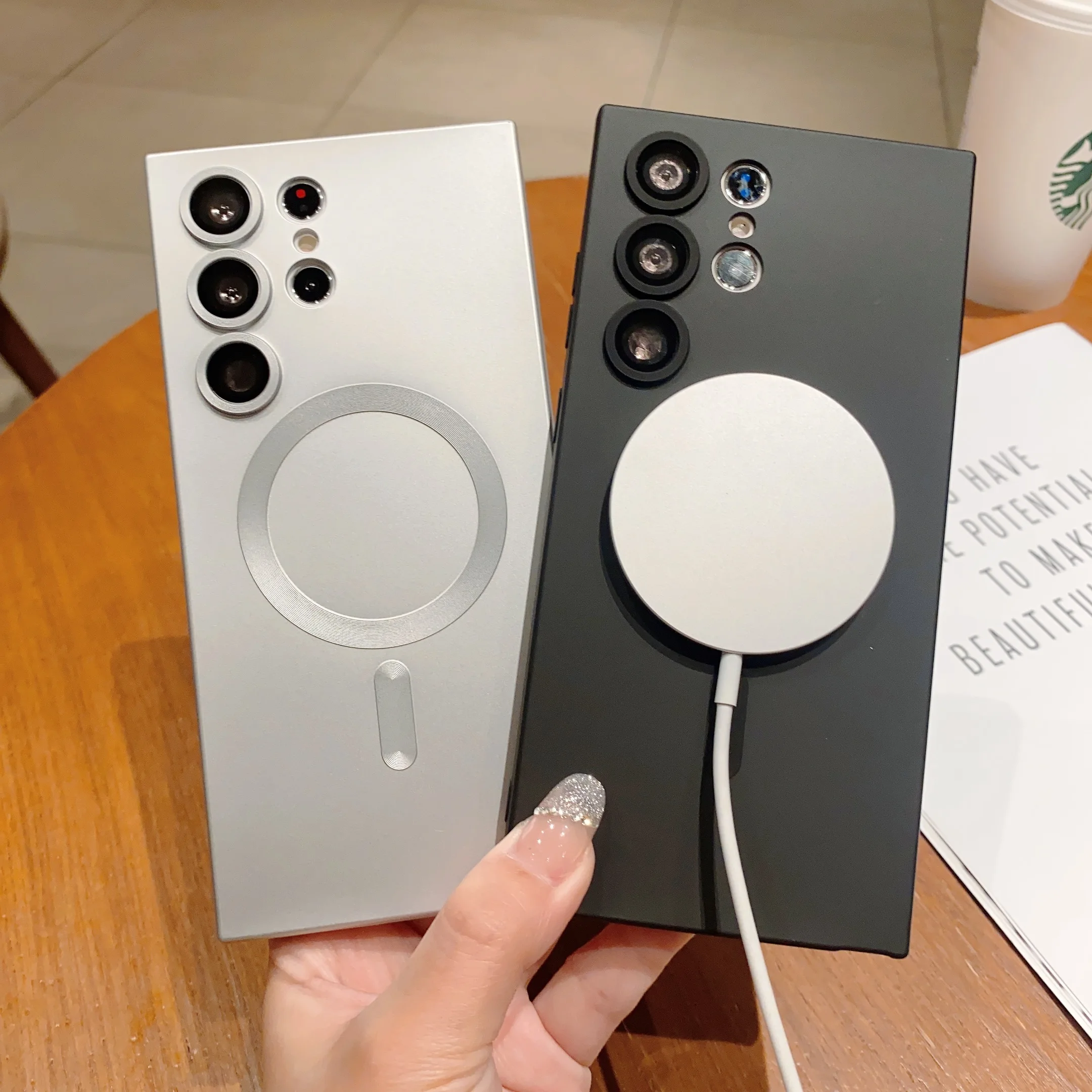 Роскошный Магнитный чехол Magsafe для Samsung Galaxy S23 S24 S22 Ultra Plus S21 S20 FE Note 10 20 A35 A55 A05 A15