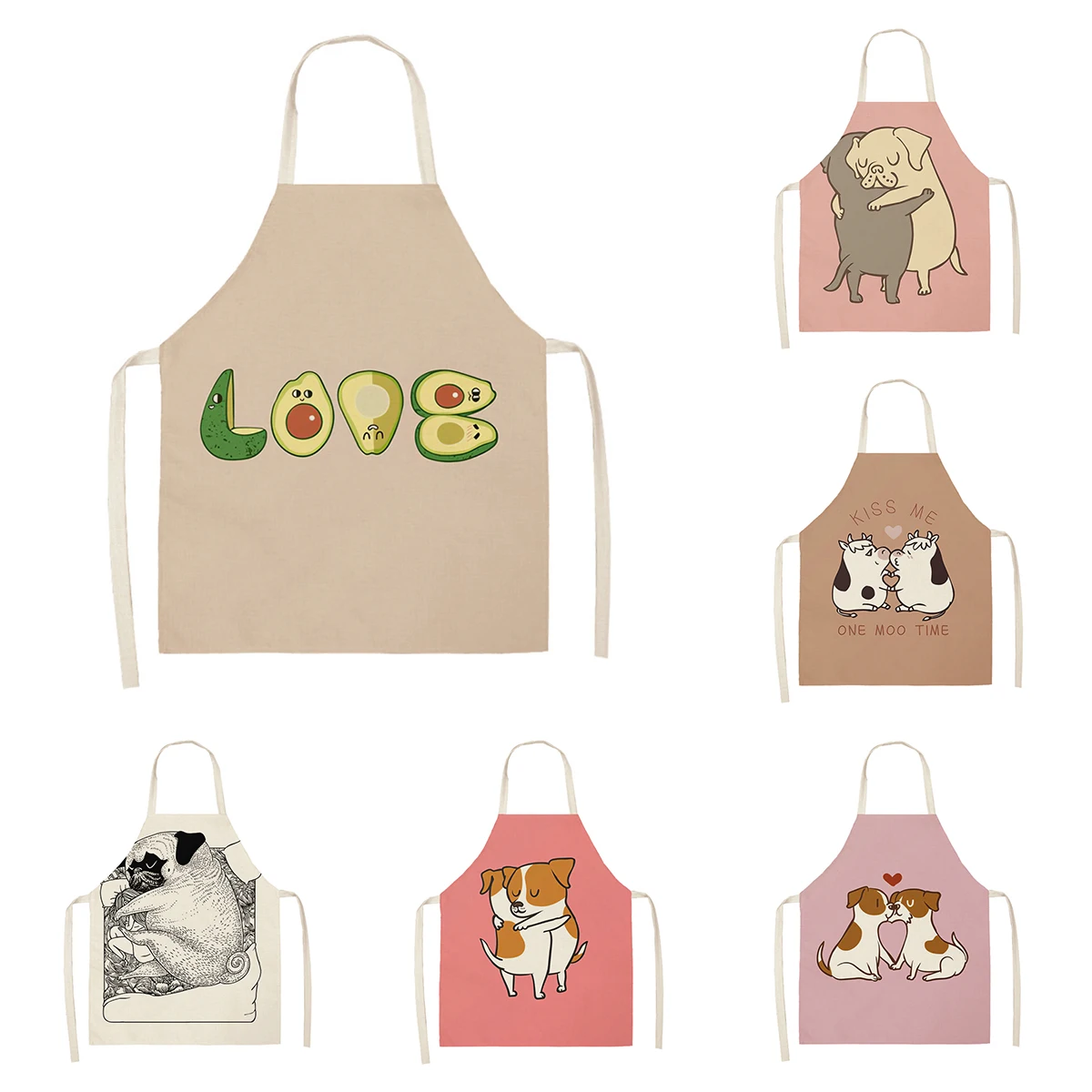 Кухонный Фартук для женщин льняной водонепроницаемый прикольный в стиле ретро