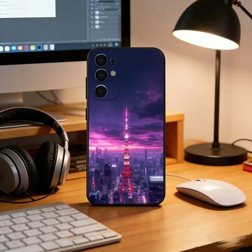 Чехол для телефона с видом на улицы Токио для Samsung S25, S24, S21, S22, S23, S30, Ultra, S20, Plus, FE, Lite, Note, 10, черный чехол (art.: 3920d9dccdfbe) - 3920d9dccdfbe