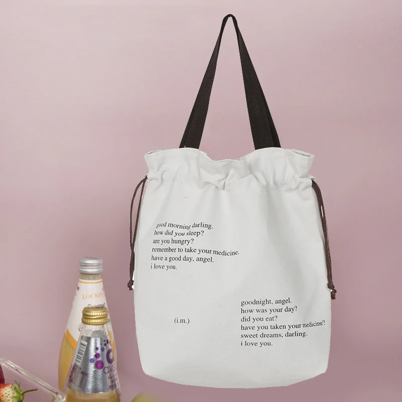 

Fashion Canvas Lunch Box Tote Cooler Tote Bag Picnic Dinner Container School Food Storage Bag Handbag
