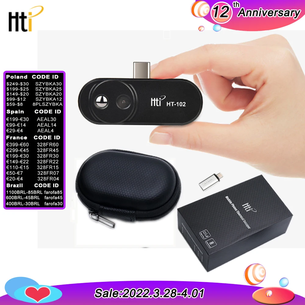 

XEAST Mobile phone external probe Infrared Camera Thermal Imaging HT-102 Android Phone OTG Function With Adapter