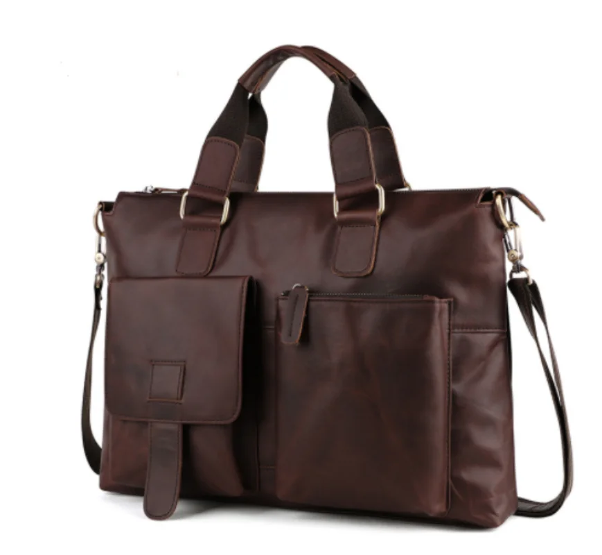 

Vintage leather men's bag Business fashion men's briefcase large capacity crossbody bag men's handbag