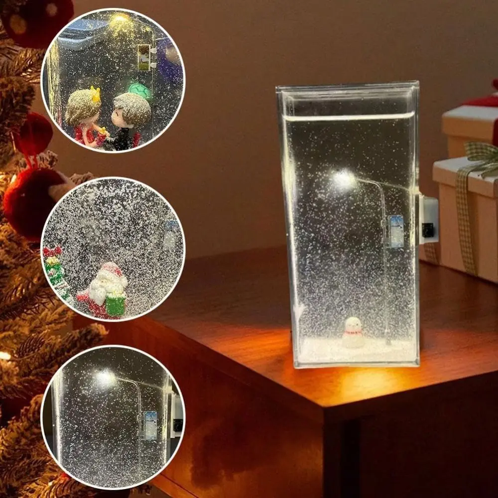 Материалы сделай сам снежная сцена ночник рождественский декор настольный