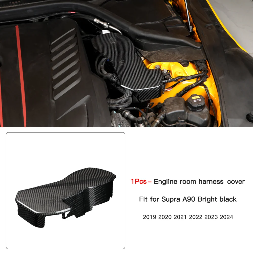 

Защитная крышка двигателя из углеродного волокна для Toyota Supra A90 GR MK5, детали для модификации капота автомобиля, крышка жгута двигателя