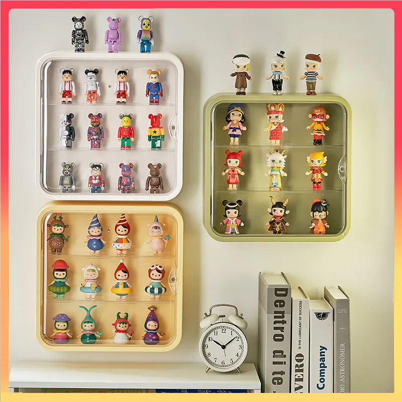 

Wall Mounted Showcase Clear Acrylic Blind Box Figures Display Case Figures Display Stand Dust Proof Doll Toy Storage Box
