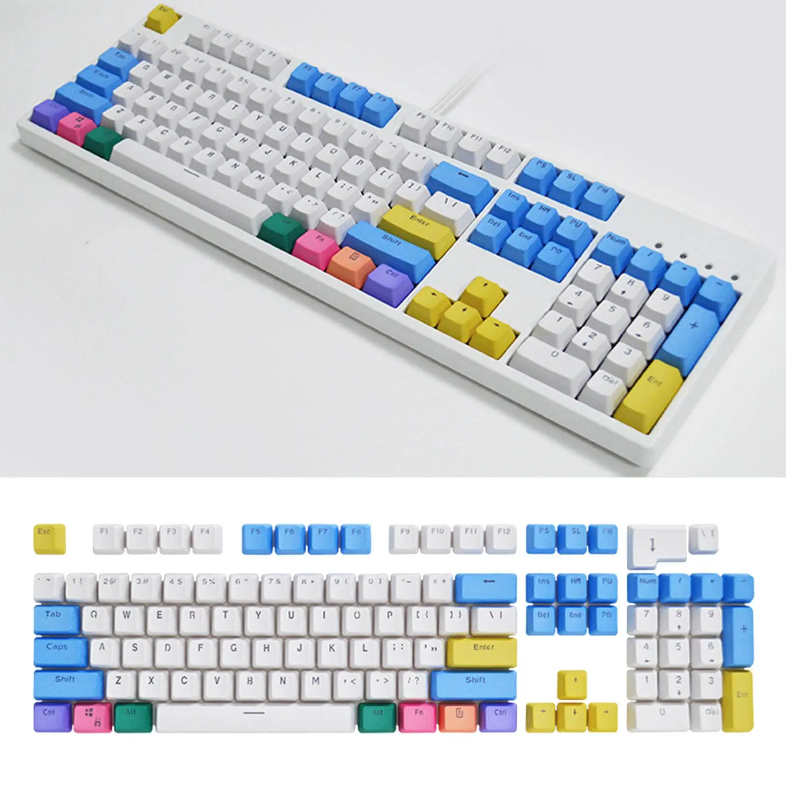 

104x универсальная механическая клавиатура ключевые колпачки PBT Keycap для компьютера OEM профиль ABS US Layout 61 87 104 персонаж полупрозрачный
