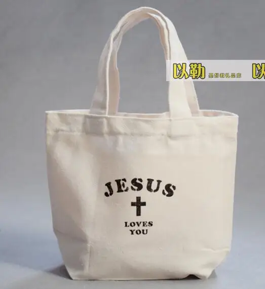 

Christian Church Canvas Bag Gift Handbag Bible Prayer Small Women