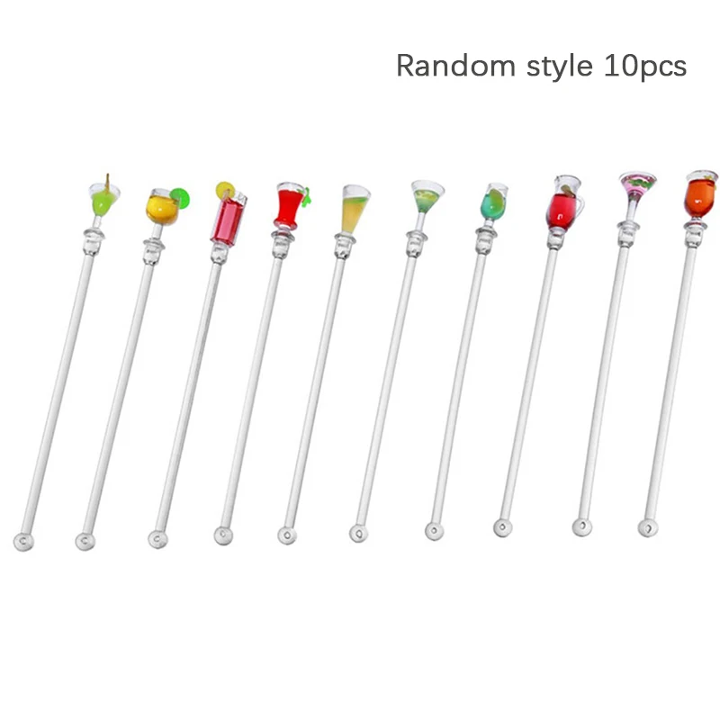 

10PCS/set 23cm Stirring Acrylic Stirrers Kitchen Bar Tool Juice Cocktail Mixer