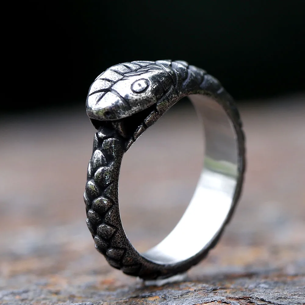 Новинка 2023 мужские кольца из нержавеющей стали 316L кольцо змея животное амулет