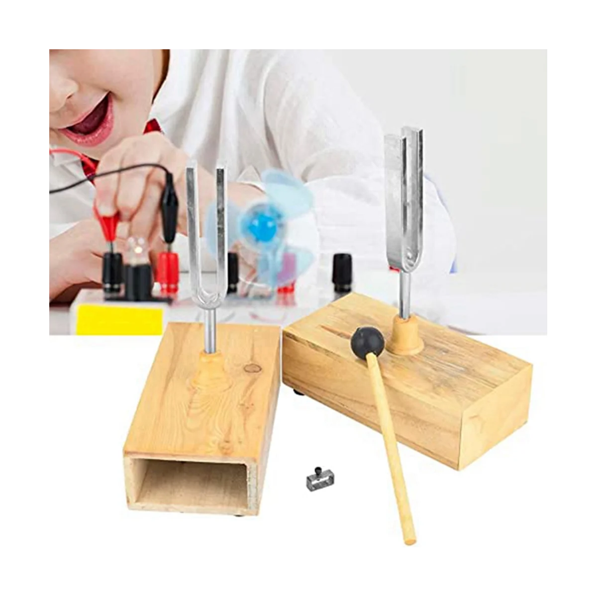 2 шт. вилка для настройки с деревянной резонаторной коробкой 440 Гц