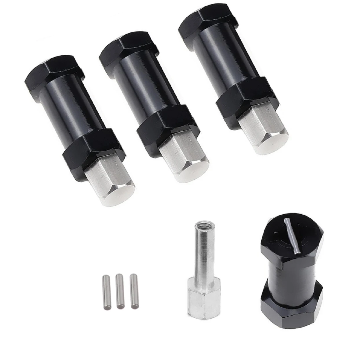 

4PCS 12mm Aluminum Wheel Hex Hub 25mm Offset Extension Hex Drive Adapter Coupler Conversion for