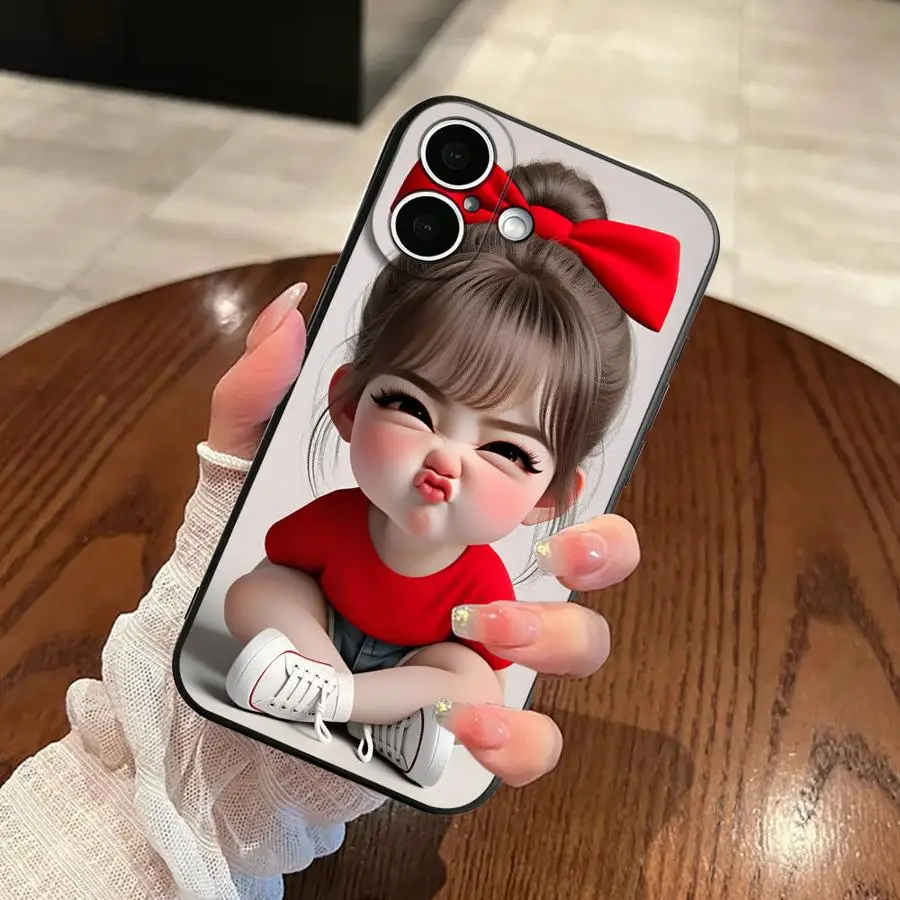 Фото Чехол для телефона Funda Phone Cover для Apple iPhone 17 Pro Max 12 14 13 XR XS MAX 16 15 Pro 7 8 11 17e Air Cartoon Girl №5