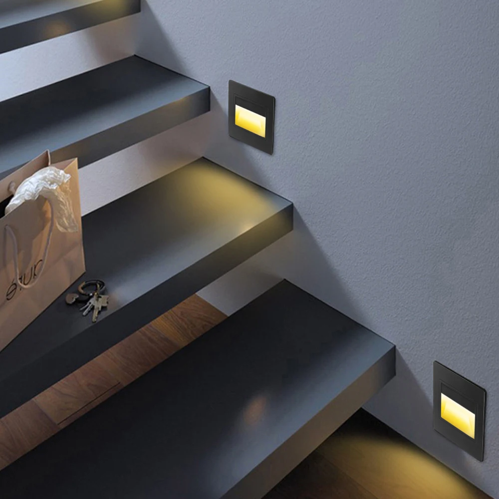 

Встраиваемая светодиодная настенная лампа для лестницы, светильник с датчиком движения для чехла для ступенек, лестниц, прохода, коридора, ...