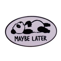 maybe later funny cartoon panda television brooches badge for bag lapel pin buckle jewelry gift for friends