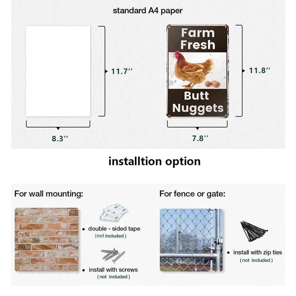 Винтажная металлическая вывеска в деревенском стиле с дизайном из баклажана и