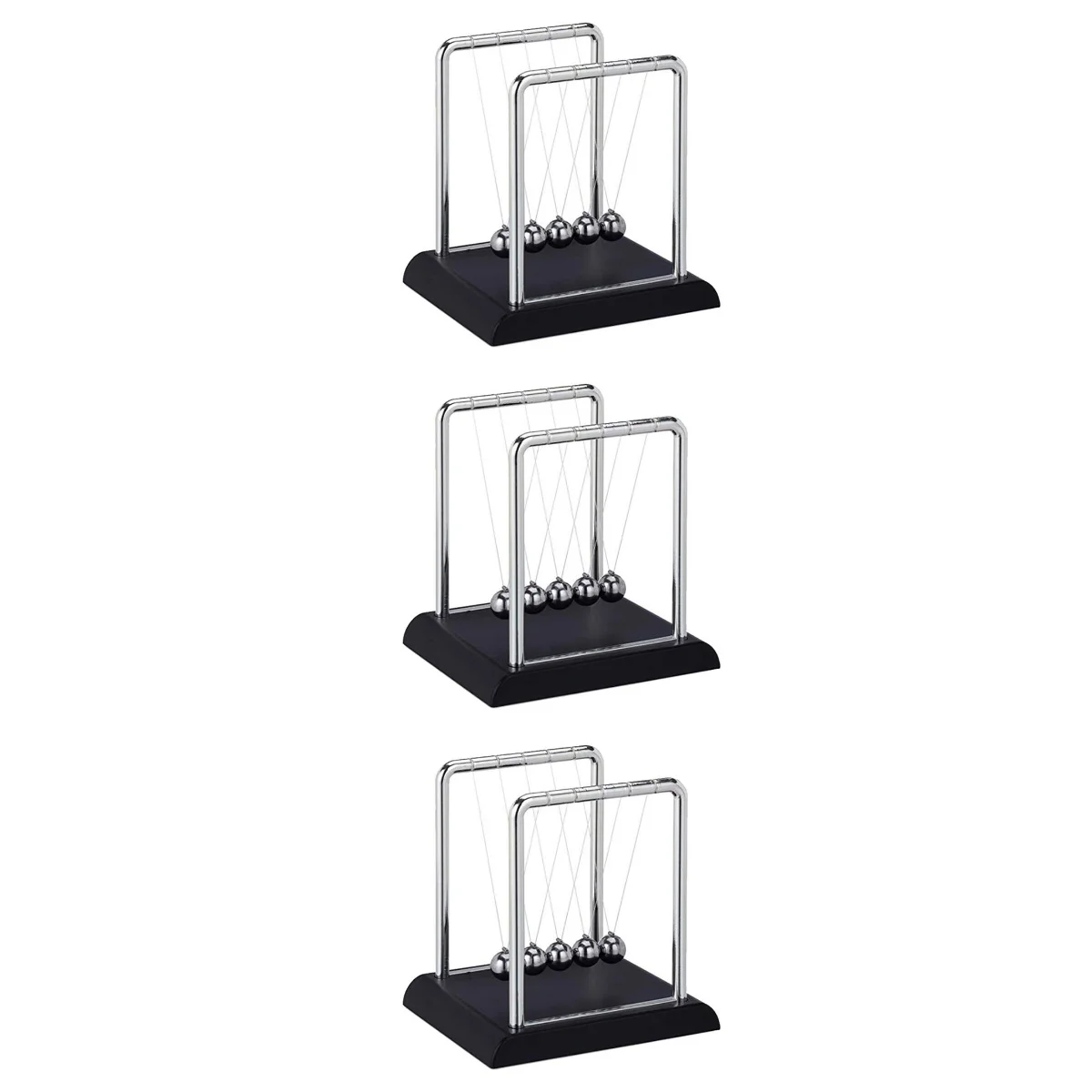 

3x 5 Pendulum Balls Desk Accessories Newton' Laws with Swinging Balls Kids Newton' Cradle Learning Desk