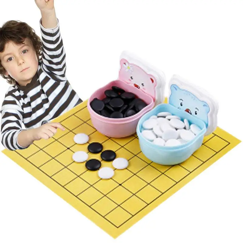 

Go Board Game Cartoon Travel Go Game Set Black And White Stones Playing Pieces For Strategy Go Board Game Baduk Weiqi For 6 Kids