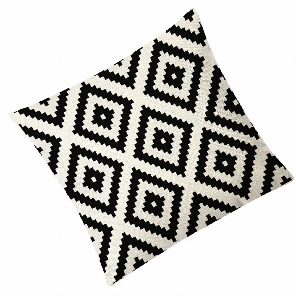 

1Pc Pillowcase Excluding Pillow Core Boho Geometric Designs Flax 18*18In One-sided Pattern Aztec Vibes For Home Decoration