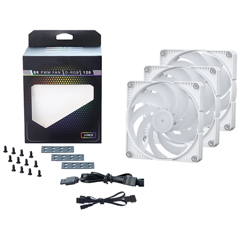 

3PCS Case Fans Computer Cooling Cooler Fan ARGB 3Pin PWM LED Radiator 120mm 1500RPM For Computer Chassis 5V Ventilador