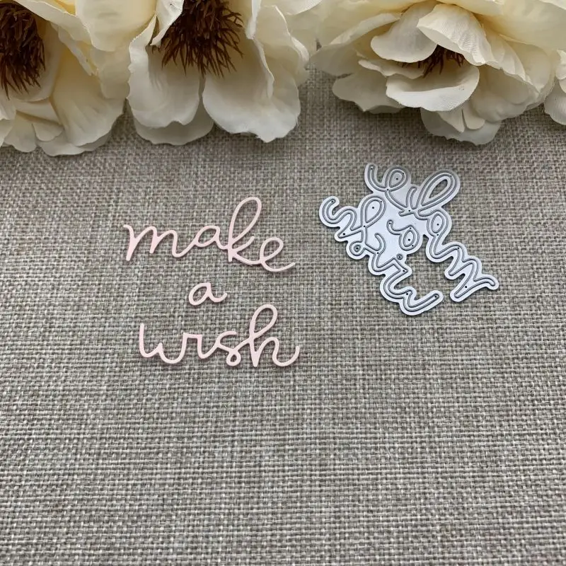 

Сделай желание, буквы, металлические Вырубные штампы для рукоделия, скрапбукинг, декоративное тиснение, ручная работа, высечка, шаблон, форм...