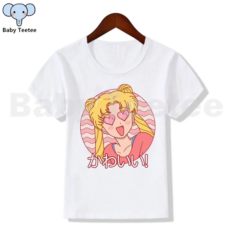 Children Cartoon Print Girls T-shirts Summer Kids O-neck Toddler Girl Fall Clothes Fashion Anime Tee Top,Drop Ship