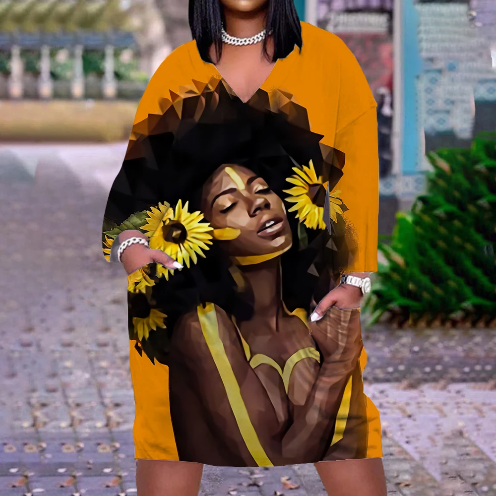 

Женское винтажное платье с принтом, богемные пляжные платья средней длины с карманами, элегантный осенний Сарафан