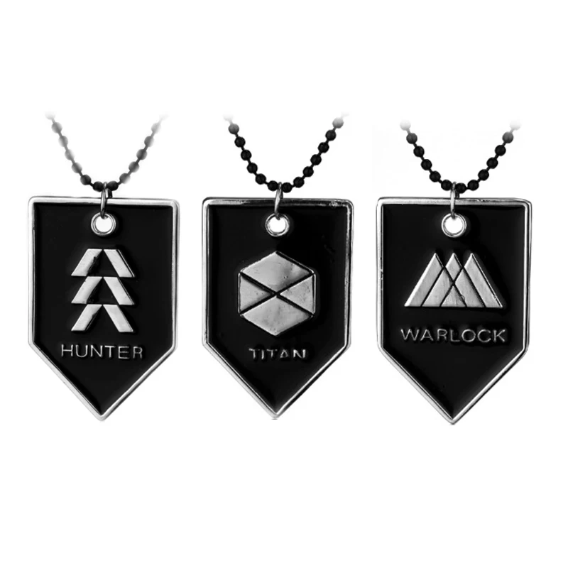 

hot Necklace Pendant Letter logo Hunter Warlock Titan ps4 Gaming Peripherals for wowen men gift Destiny Class Standard Necklace