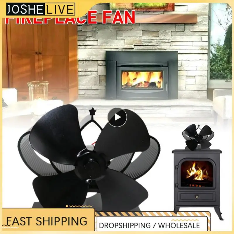 

5 Blades Fireplace 4 Blade Heat Powered Fan Wood Burner Stove Log Komin Eco Friendly Quiet Fan Home Efficient Heat Distribution