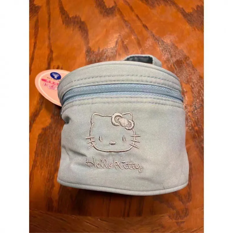 

Kawaii Sanrio Anime Hello Kitty Cute Cartoon Embroidery Large Capacity Bucket Shaped Portable Makeup Bag Gifts for Girls