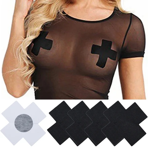 20pcs Women Invisible Bra Nipple Covers Sexy Cross Silk Cloth Nipple Patch Shield Stickers Breast Pasties Intimates Accessories