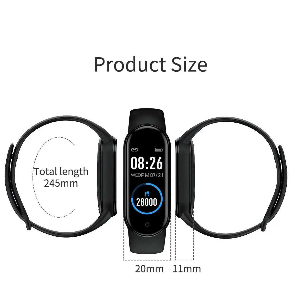 For Xiaomi M5 Smart Watch Men Women Fitness Sports Smart Band Fitpro Version Bluetooth Music Heart Rate Take Pictures Smartwatch images - 6