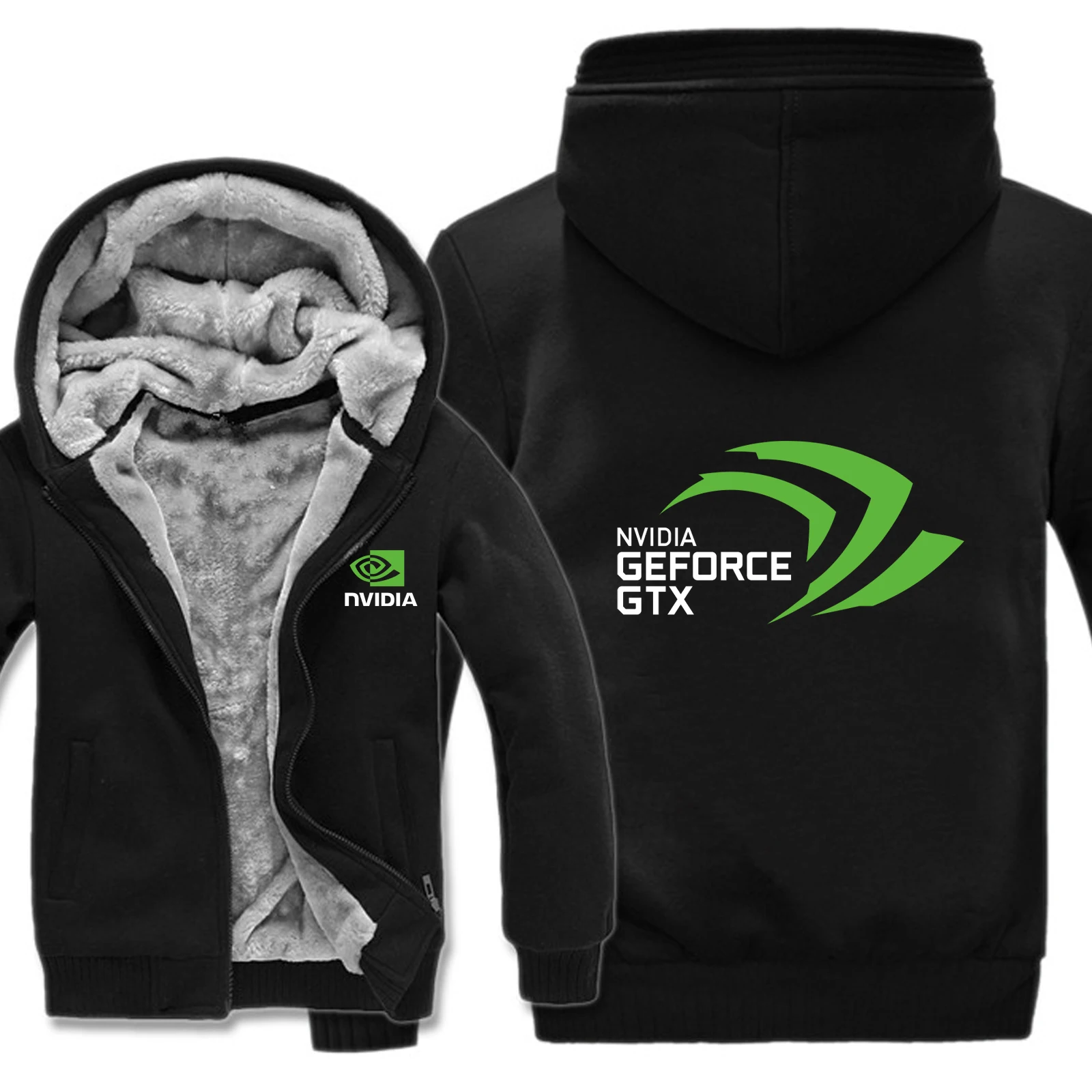 

2023 NEW Winter CPU Nvidia Hoodies Men Geforce GTX Coat Pullover Wool Liner Jacket Nvidia Sweatshirts Hoody