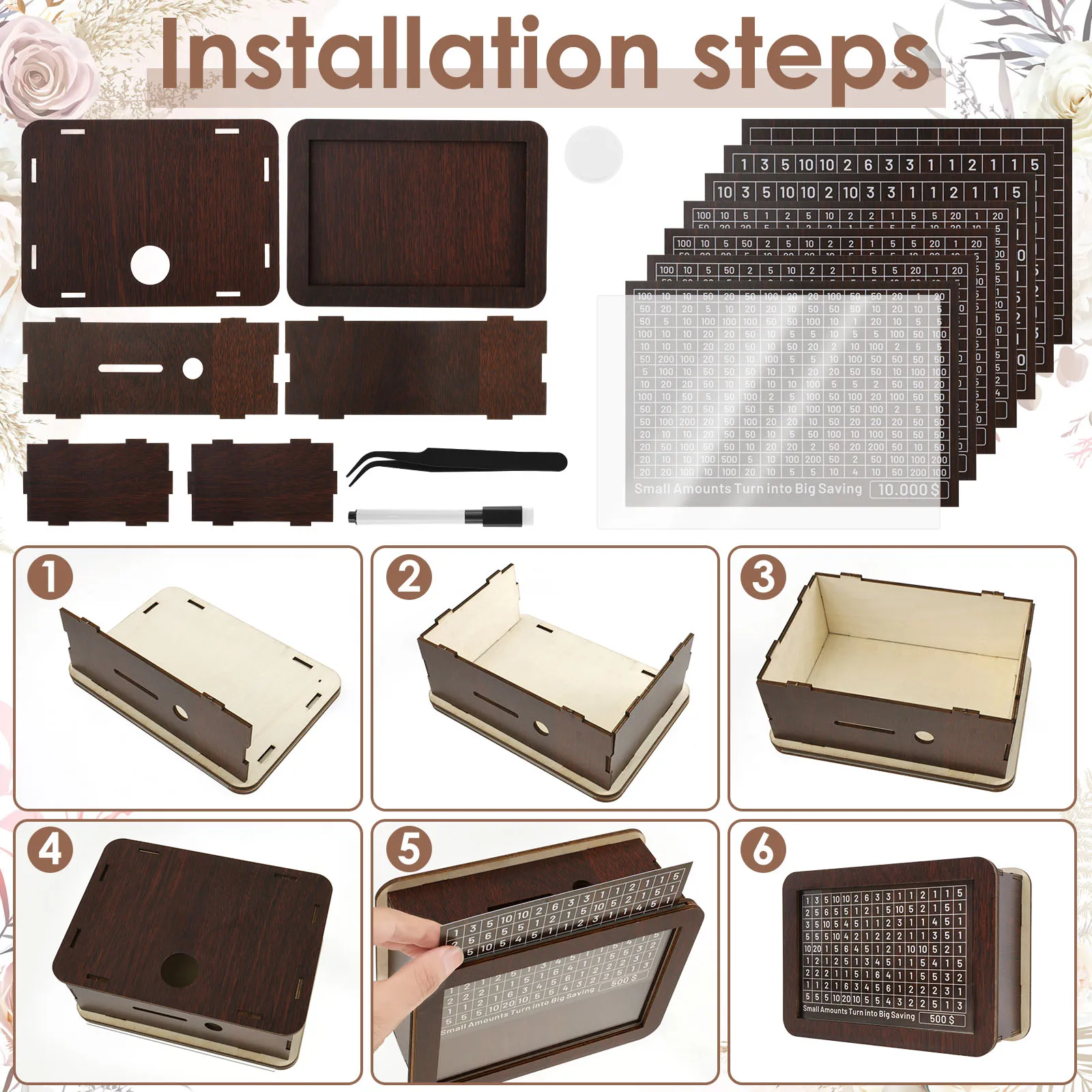 Большой Деревянный Ящик Для Денег Прямоугольная Банка Экономии Со Счетчиком