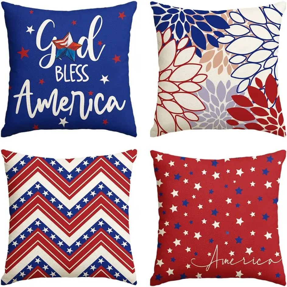 

Красно-синяя наволочка для подушки, домашнее украшение для дивана, короткая плюшевая льняная квадратная наволочка, наволочка 45x45