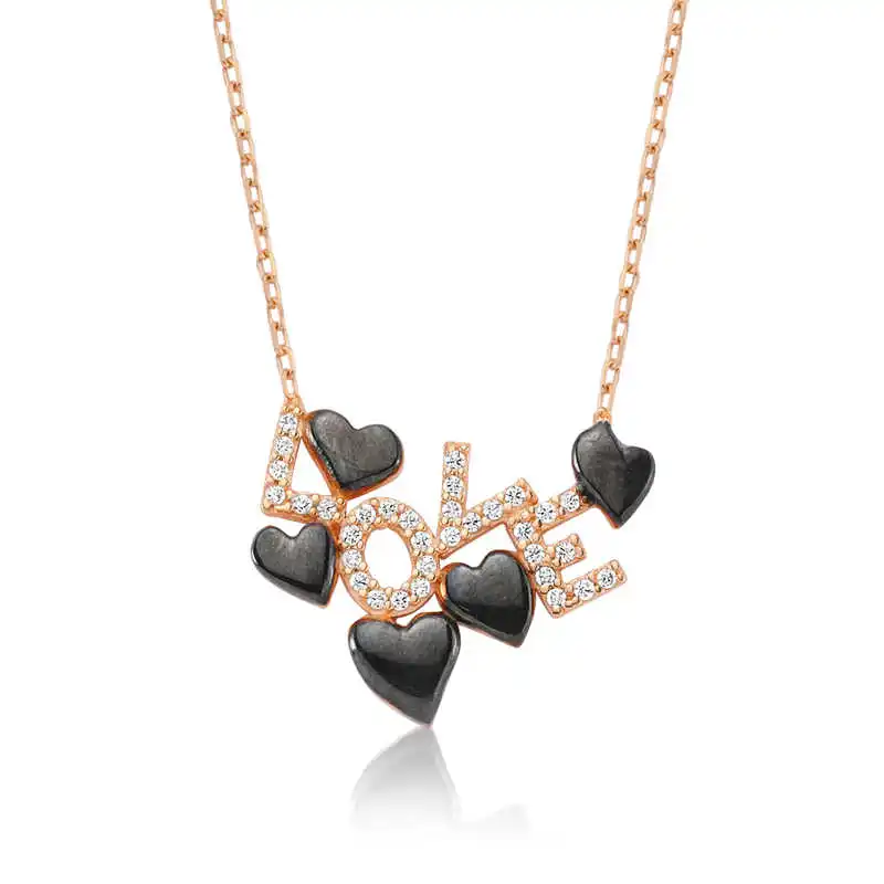 

Tevuli 925 Sterling Silver Love Printed Heart Lady Necklace
