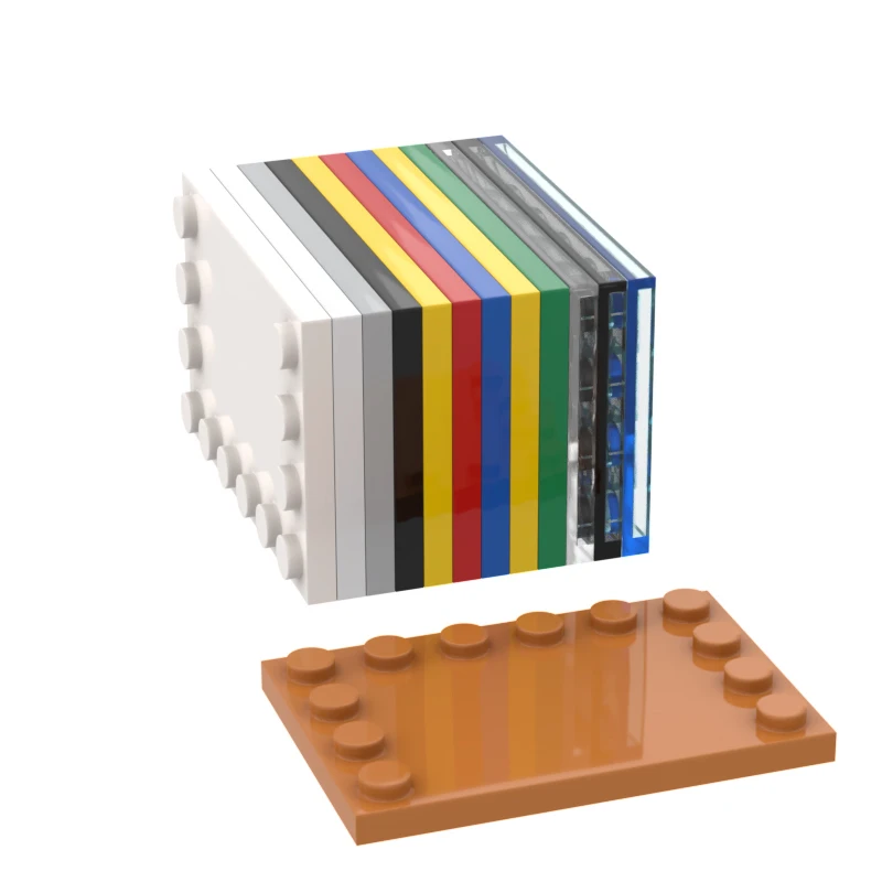 BZB 10 шт. MOC 6180 плитка Модифицированная 4x6 с гвоздиками на краях совместимые сборы