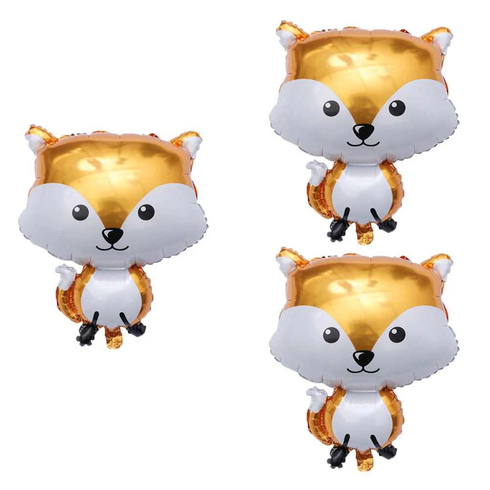 

Balloons Fox Woodland Party Balloon Animal Baby Shower Birthday Decorations Aluminum Supplies Theme Cartoon Animals Decoration