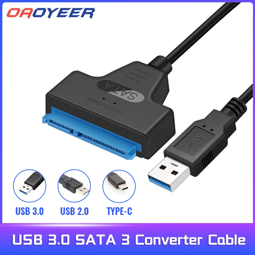 

Кабель-конвертер USB 3,0 SATA 3, адаптер Sata к USB 2,5, до 6 Гбит/с, подключение дюйма, HDD SSD, жесткий диск, 22 контакта, кабель Sata III