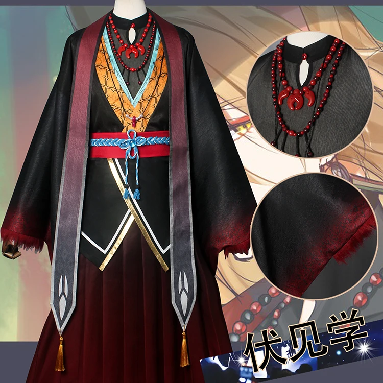 COS-KiKi Anime Vtuber Nijisanji Gaku Game Suit Cosplay Costume Gorgeous Handsome Kimono Uniform Halloween Party Role Play Outfit