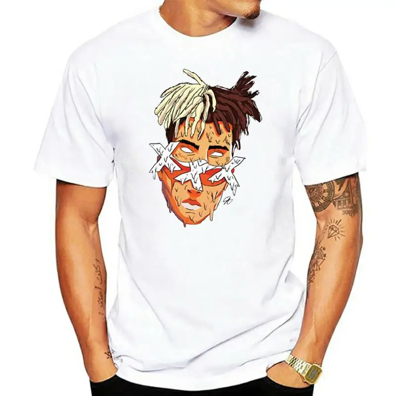 

Футболка Xxxtentacion мужская с принтом персонажа, модная повседневная тенниска для фитнеса, крутая майка с круглым вырезом, летняя одежда с коро...