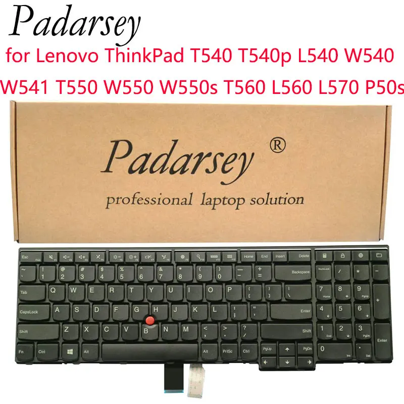 Padarsey Laptop Replacement Keyboard for Lenovo T540 T540p L540 W540 W541 T550 W550 W550s T560 L560 L570 P50s No Backlight