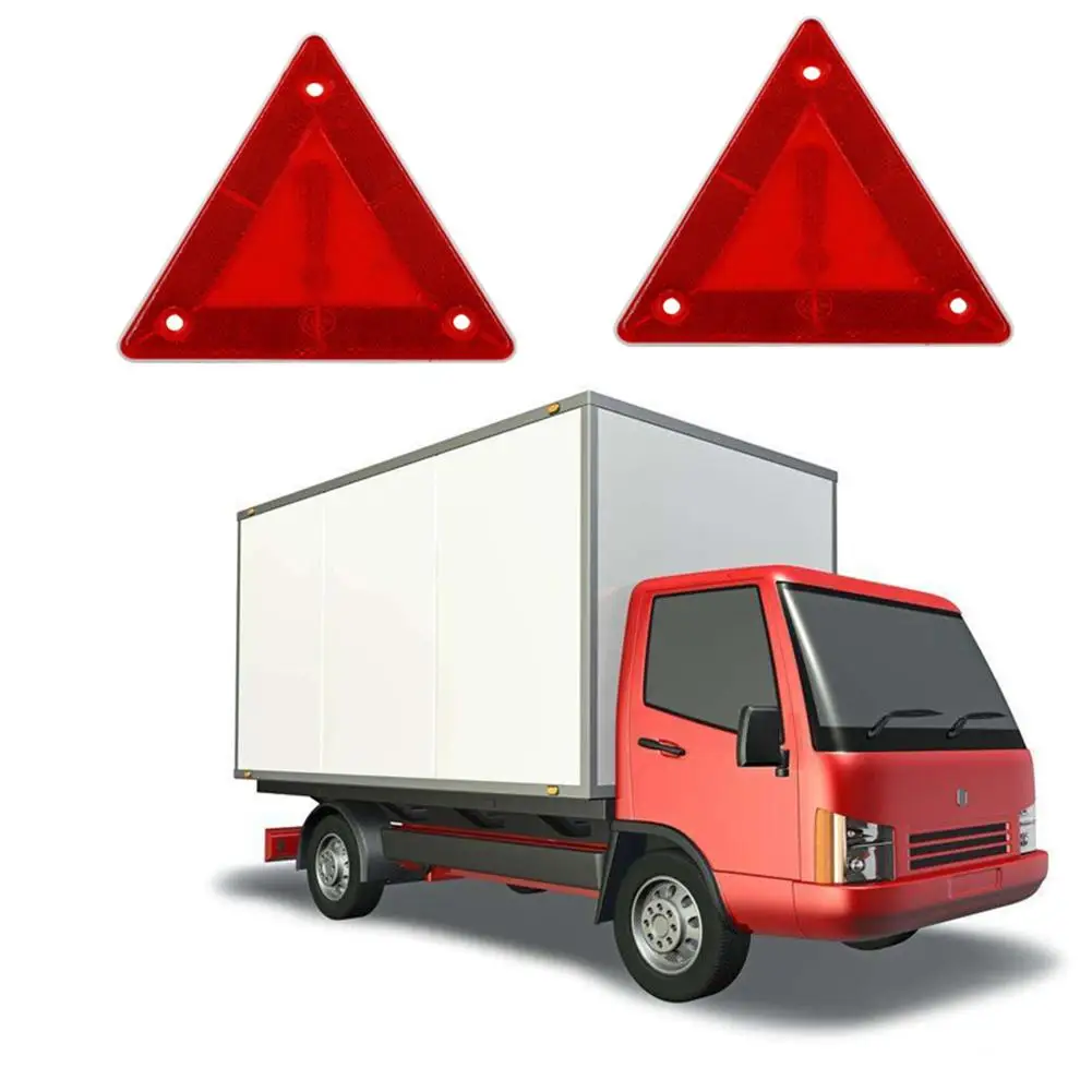 

10pcs Car Triangular Reflective Sticker Truck Rear Warning Sign Reflector Trailer Vehicle Safety Reflective Stickers Accessories