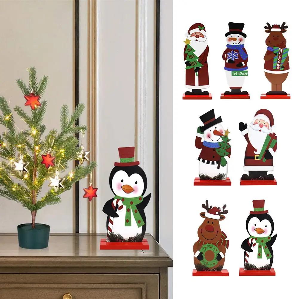 

2023 New Christmas Decorative Products Wooden Crafts Decoration Wooden Printing Creative Products Decoration Desktop U1N5