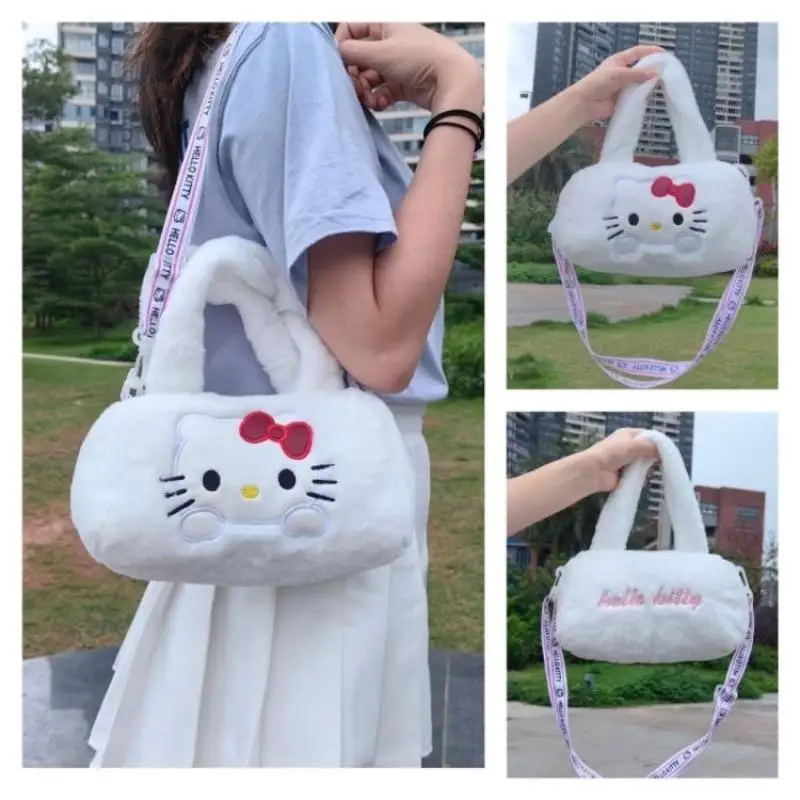 

Плюшевая сумка через плечо Kuromi Hello Kitty аниме Sanrio Kawaii My Melody сумка-мессенджер Cinnamoroll рюкзак мультяшная сумка подарок для девушки