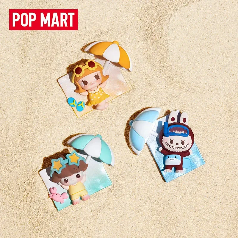 Фото POPMART POP BEAN Island Vacation Series: Магнит на холодильник, оригинальная игрушка-сюрприз в закрытой упаковке, кавайная аниме-фигурка, таинственная коробка-сюрприз №4